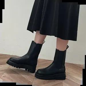 여성부츠 베이직 둥근코 오버솔 통굽 플랫폼 밴딩 첼시부츠 4fY