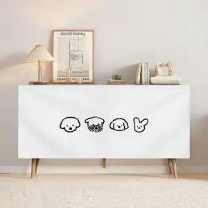 책상하부가림막 수납장 가리개 커튼 1 폭 70cmx높이 30cm 전체 (한조각)