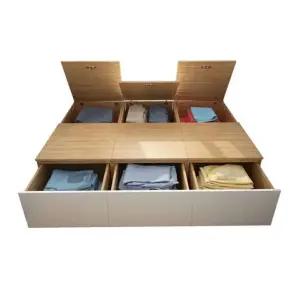 다다미 수납형 침대 프레임 원목 저상형