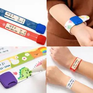 KC인증 미아방지팔찌 10개 DIY 세트 어르신 노인 배회방지 유아 아기 방수 네임택 팔찌만들기 패키지