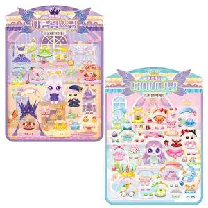 프린세스 캐치 티니핑 이클립스핑 + 다이아나핑 폭신폭신 코디스티커 2종