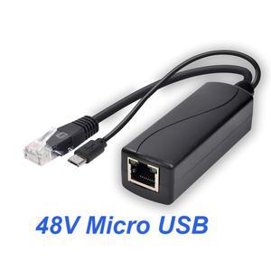 HKBTM POE 분배기 48V ~ 5V 12V 마이크로 USB tpye-C Jack 전원 공급 장치 Huawei 호환  Hikvision Bobcat