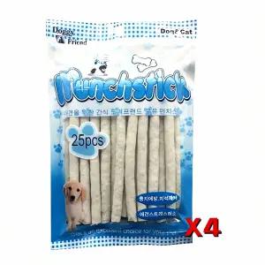 우유 먼치껌 100개 애견 우육피 치석 제거 강아지 간식 치아 관리 구강 위생 사료 보조