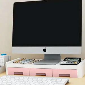 모니터 선반 서랍형 1단 사무실 모니터 받침대 컴퓨터 데스크 노트북 정리대 키보드 깔끔한 정리함 수납형