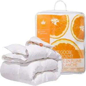 캐나다 다운 페더 - 올 시즌 화이트 구스 이불 트윈 사이즈 233 TC 쉘 100 면 Oeko TEX 인증