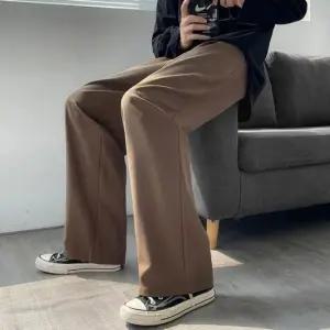 와이드팬츠 남성 와이드 슬랙스 찰랑팬츠 뒷밴딩 통바지 봄 가을