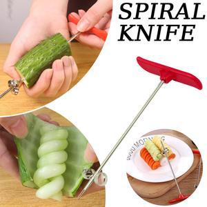 야채 나선형 나이프 감자 당근 오이 다지기 스테인레스 스틸 수동 나선형 조각 커터 주방 트레이 장식 1pc 주방용품 VIE LENTE