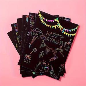 10개의 마법 스크래치 노트 아트 무지개 미니 미술 공예 DIY 파티 용품 생일 할로윈 크리스마스 선물 스톡