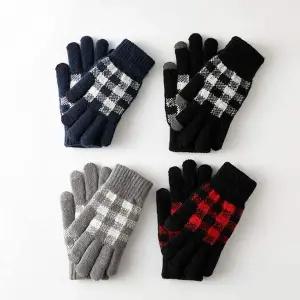 남녀공용 040IFI98 베이직 체크 겨울 터치 장갑