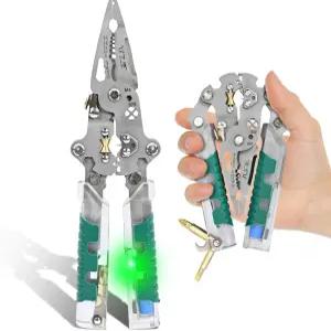 ZMJY 18-in-1 접이식 드라이버 와이어 스트 전압 테스터 및 압착 도구 스트리핑 절단을 위한 다기능 전기