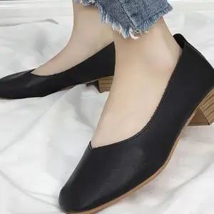 (올핀)여성 플랫 슈즈 단화 구두 정장 신발 나무굽 3색