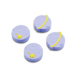 GEEKSHARE 닌텐도 스위치 2025와 호환되는 실리콘 소프트 퍼플 썸 캡, 플래닛 4피스 조이스틱 - 커버 2용 그립