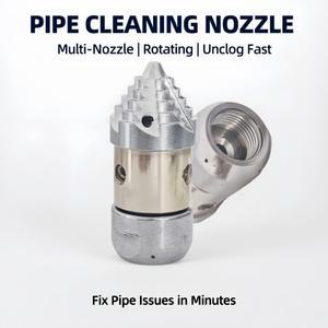 호환상품 3/8 인치 인터페이스 스테인레스 스틸 고압 회전식 청소 노즐 하수구 배수관 호스  10 ~ 30L