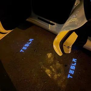 테슬라 모델 Y 3 차량용 HD LED 로고 프로젝터 퍼들 라이트 초고휘도 웰컴 그림자 변색 없음