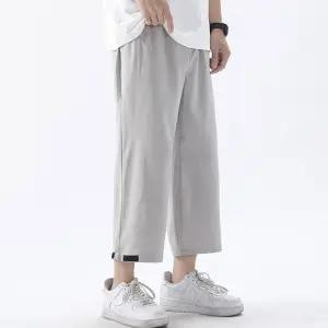 쿨링 얇은 와이드핏 슬랙스 7부 팬츠 밑단 찍찍이 TUQ8+4qnL