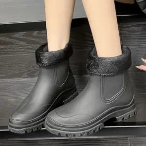 여성 겨울 기모안감 탈부착 TAIN32 레인부츠 첼시부츠 여성털부츠 첼시 털