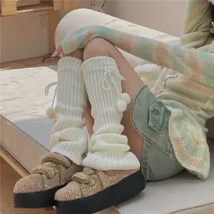 방울 니트 레그워머 골프 발토시 방한워머 요가 필라테스 TOL9+7Bdq