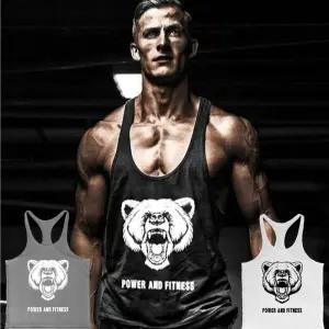 남자 파워 앤 피트니스 코튼 헬스 나시 스포츠 티셔츠 cQq1+5WZc