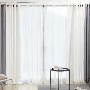 소프트 쉬폰커튼 핀형 긴창 대형 특대형 화이트