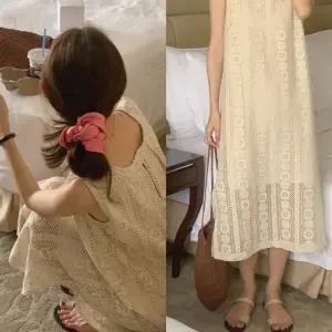 G125780_펀칭레이스 니트 나시 롱원피스 (WC2993B)