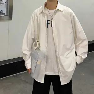 남성체크남방 남자 오버핏 무채색 데일리 긴팔셔츠 남방 레이어드룩