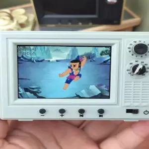 옛날티비 브라운관티비 레트로 초소형 흑백 노랑 미니