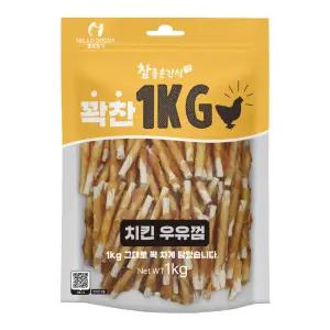 헬로도기 참좋은간식 대용량 사사미 꽉찬 1Kg 치킨 우유껌