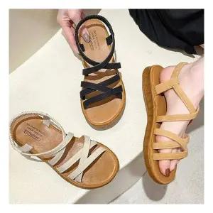 뒷밴딩 3컬러 발편한 플랫샌들 데일리 스트랩샌들 S9119 872263