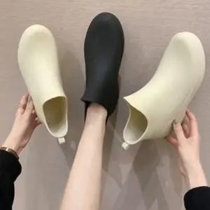 여성 베이직 데일리 미들 장마철 발편한 레인 부츠