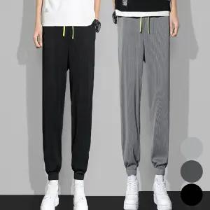 남자 플리츠 주름 시원한 조거 팬츠 밴딩 고무줄 바지 Rua5+3Kbe