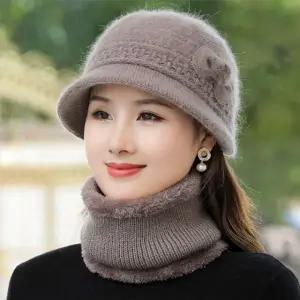 [모두쇼핑]은창)엘레강스 리본 모자 워머 세트 목도리 세트상품 여성 페도라 벙거지 겨울