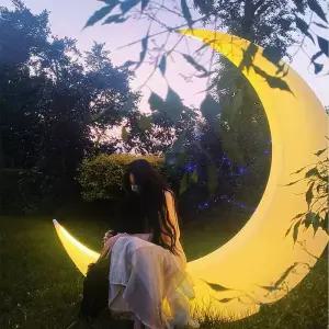 램프 달 조형물 보름달 조명 펜션 대형 무드등 테라스 초승달 의자