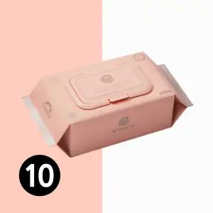 앙블랑 세이프 인디핑크 물티슈 캡형 72매 10팩 아기물티슈