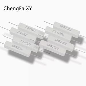 10개 10W 세라믹 시멘트 저항기 5% 0.1R 0.22 0.33 0.47 0.5 1 2 3 4.7 20 30 50 옴 6.8k 3R 27R 12R