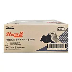 41416 와이프올 유흡착재 소형 패드 100매 기름제거 산업 공업용＋