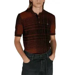 [비비안웨스트우드] 체크 남성 반팔 폴로 니트 135800769