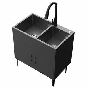 개수대 씽크대 보조 수납 탕비실 휴게실 길이조절 1200 스테인리스 이동식