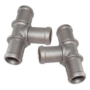 2Pcs 34 x x 알루미늄 합금 실버 티 냉각수 히터 호스 커넥터 피팅 어댑터 자동차에 적합