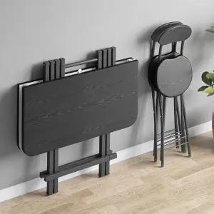 접이식 식탁 우드 테이블 원룸 블랙 상판 원형 폴딩 주방