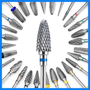총알 초경 네일 드릴 비트 전문 로터리 불꽃 네일 비트 매니큐어 아크릴 젤 리무버 손톱 액세서리 도구