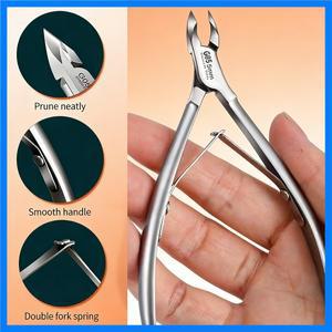 전문가용 큐티클 가위 - 데드 라이트 베이지 및 오래된 손톱용, 정밀한 매니큐어 발 관리 도구, 휴대용 디