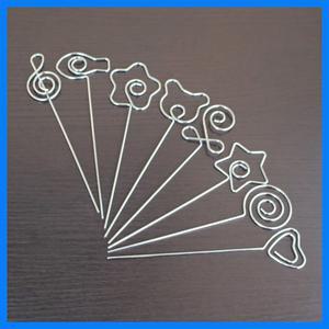 많은 10pcs DIY 공예 금속 와이어 메모 클립 사진 홀더 클레이 케이크 클램프 액세서리 녹 방지 막대 이름