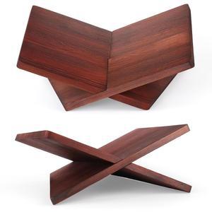 독서용 우드 북 스탠드 - 요리책, 교과서, 악보 및 태블릿, 잡지용 15 앵글 디스플레이 스탠드(레드우드)