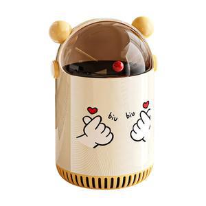 쓰레기통 가정용 플라스틱 있는 거실 원형 귀여운 화장실 뚜껑이