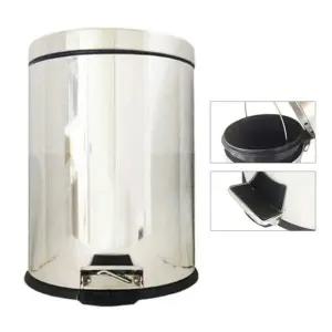 ( )원형 스텐 페달 쓰레기통 5L 보조통 분리 욕실 휴지통