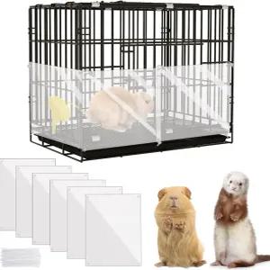 KEYIDE 6Pcs 플라스틱 애완동물 케이지 라이너 12인치 x 10인치 투명 토끼 소변 가드 기니 피그 사이드