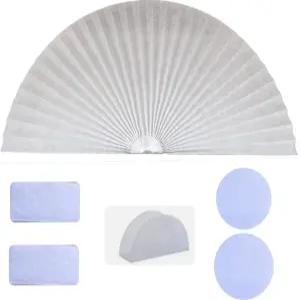 BADASS 샤크스 아치 창문 주름 블라인드 하프 서클 50 광 필터링 그늘막 커튼 부직포 조명 쉽게 자르고