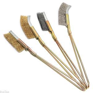 2개입 와이어 브러쉬 금속 제거 스틸 황동 나일론 청소 광택 도구