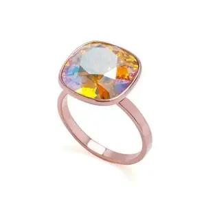 R067 12mm 토파즈 쉬머 쿠션컷 로즈골드 반지 WFFPVEC