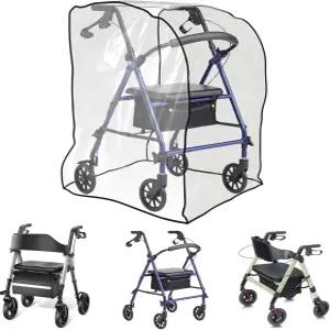 롤레이터 워커 커버 휠체어 방수 의류 가드 조절 가능한 롤링 휠 받침대 뒷좌석 먼지